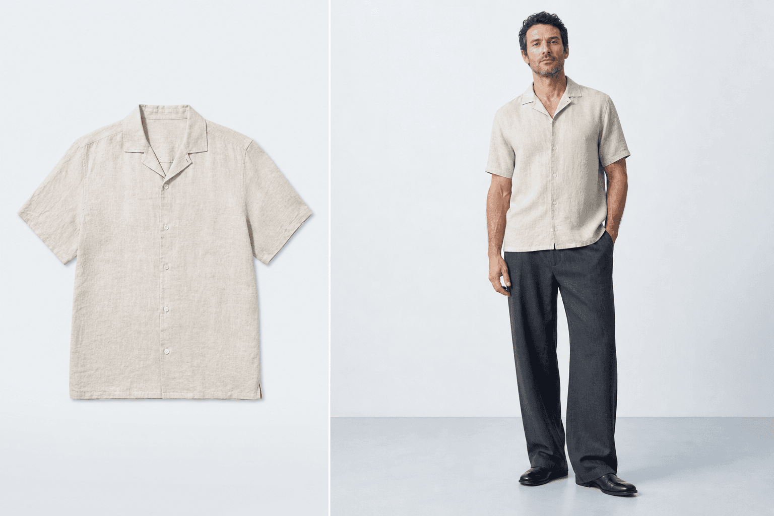 Linen shirt source product photo